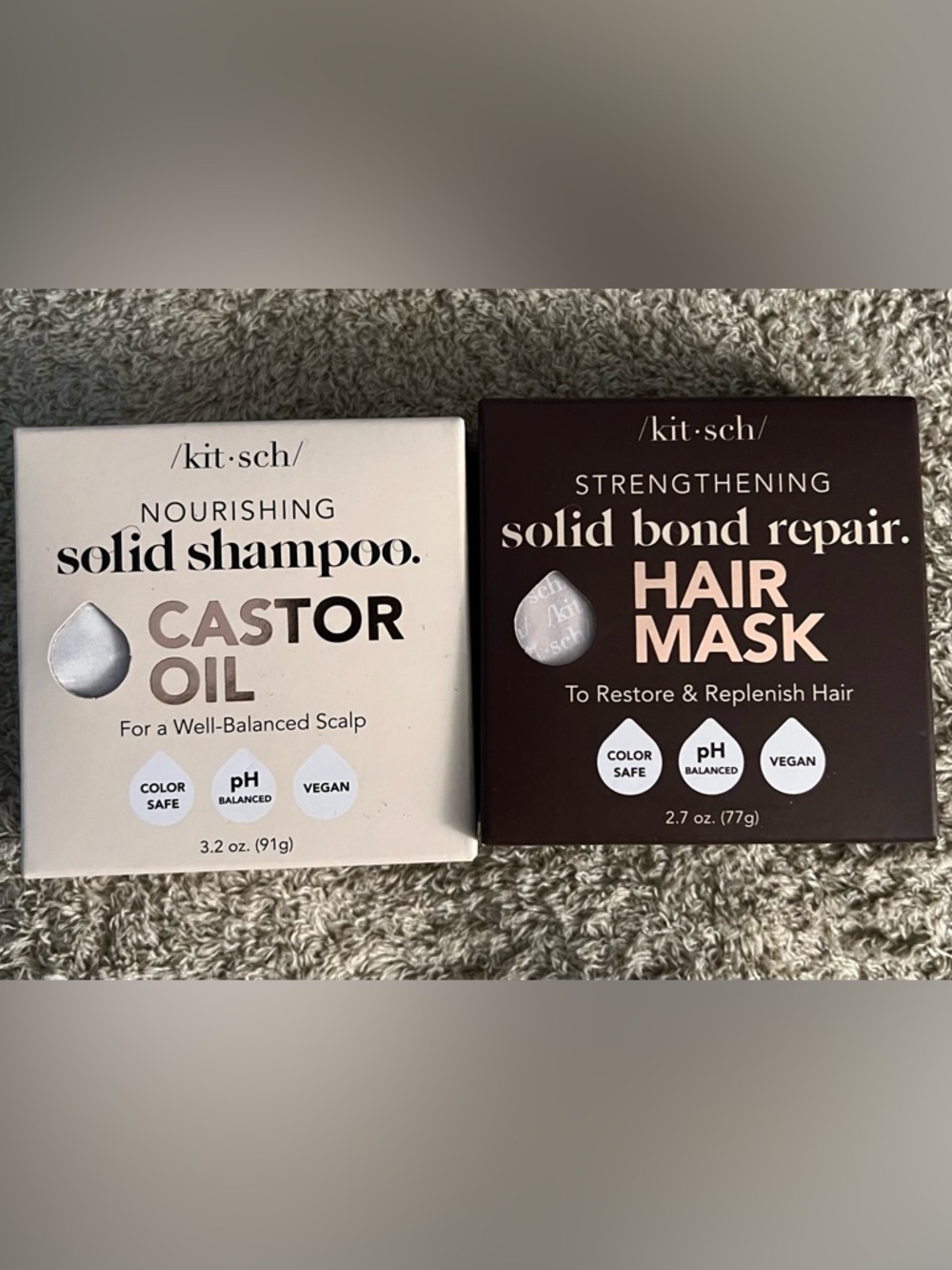 NWT Kitsch set of 2 castor oil shampoo bar and hair mask